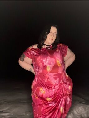 Floerns Asymmetrical Neck Ruched Slit Hem Cocktail Dress